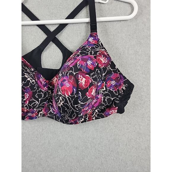 Torrid Curve Multicolor Floral Wire Free Racerback Bra Women's 46C Stretch - Picture 4 of 9